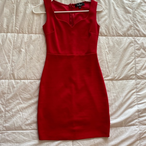 Lulu’s Red Fitted Bodycon Dress - Picture 3 of 5